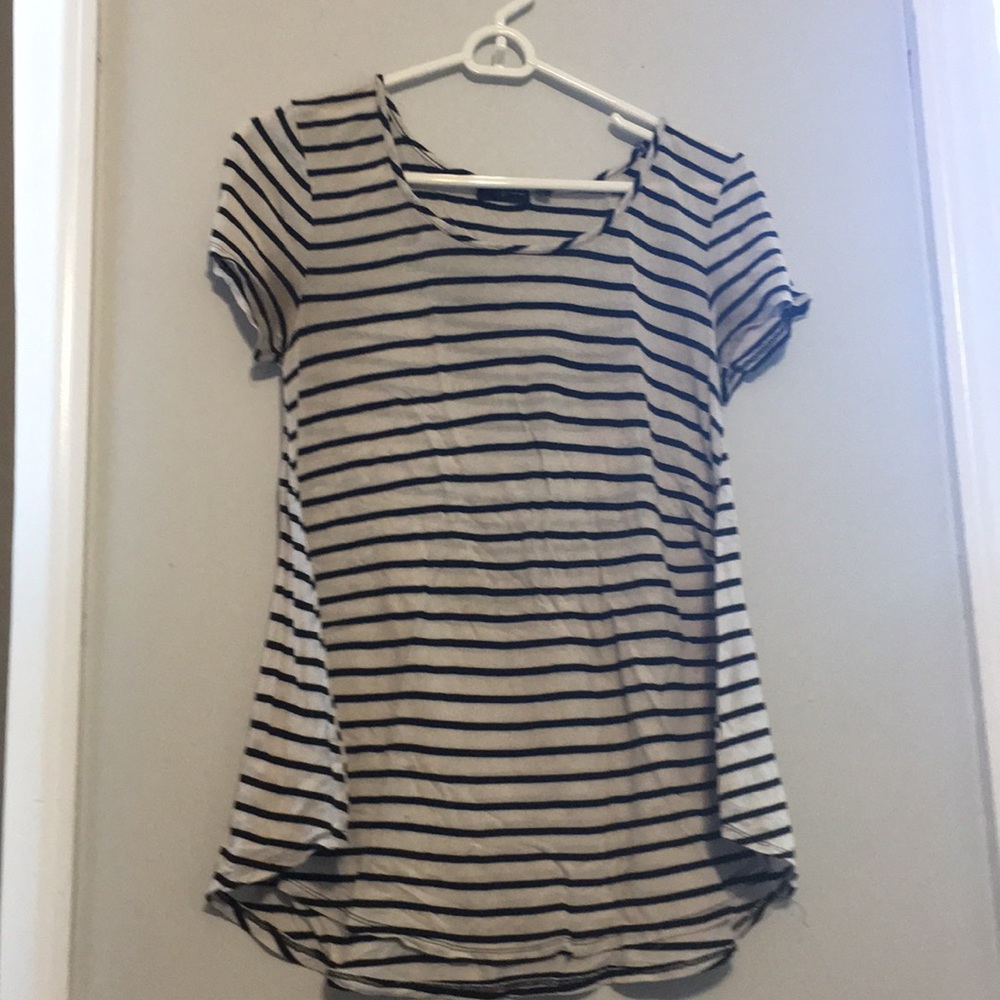 Black and white striped top